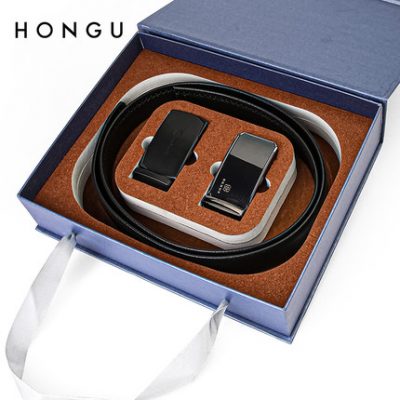 HONGU / Red Valley 2022 Thắt lưng khóa đôi mới của nam giới Da thật Lớp trên cùng Da thắt lưng tự động Quần của nam giới