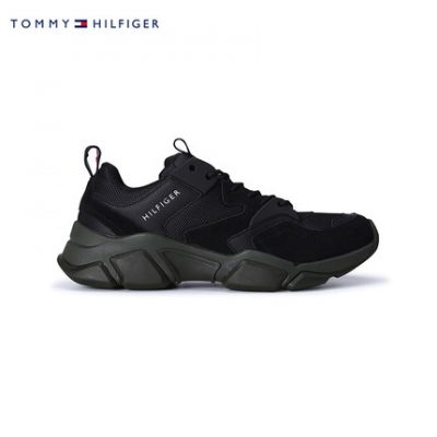 TOMMY HILFIGER nam in rắn màu LOGO thường có ren-up tròn đầu giày cũ FM0FM03082