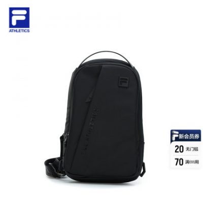 FILA Fila chính thức của nam giới túi đeo vai đeo vai đơn 2022 mùa hè thể dục thể thao ngoài trời màu đen ba lô nhỏ giải trí