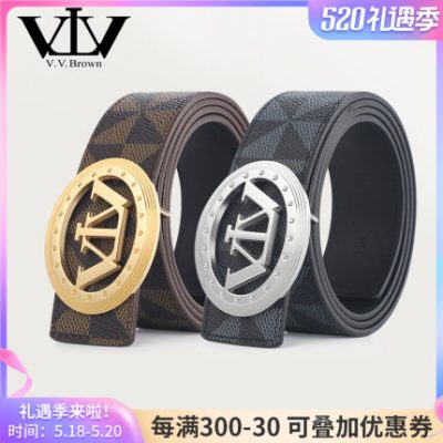 Thắt lưng nam chính hãng VVBrown da chữ sang trọng mặt khóa trơn in họa tiết in hình thắt lưng nam phù hợp mọi người
