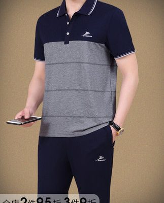 Bố phù hợp với mùa hè giản dị của nam giới trung niên áo thun ngắn tay của nam giới trung niên và cao tuổi Quần áo ngày của bố nam giới mùa hè T