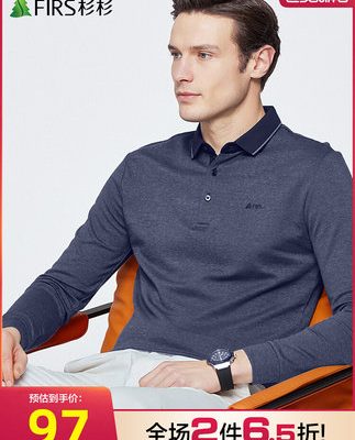 [Sợi hoa hai màu] Áo thun nam dài tay Sơn Sơn áo thun nam 2022 xuân mới ve áo sơ mi nam đồng màu trung niên