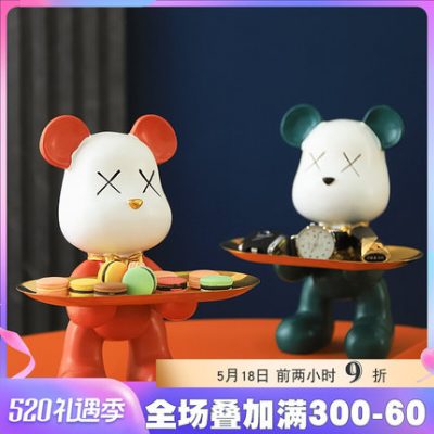 Bạo lực gấu xâm nhập chất lỏng vào cửa hiên nhà lưu trữ chìa khóa đồ trang trí phòng khách trang trí nhà quà tặng tân gia