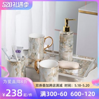 Phòng tắm sang trọng ánh sáng hiện đại cung cấp cho phòng tắm bộ chậu rửa 5 món nhà vệ sinh châu Âu sứ rửa chén nhà