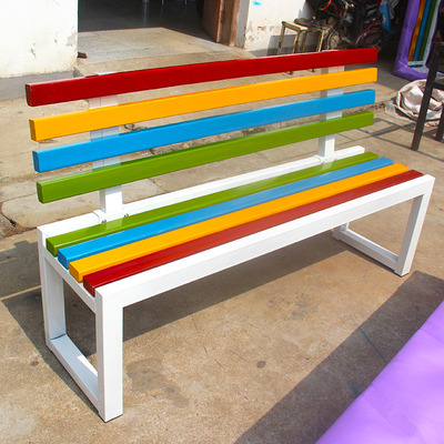 Net Red Ghế công viên đơn giản Ghế dài ngoài trời Vườn giải trí Ghế bóng Vuông Cộng đồng Ghế dài bằng gỗ nhựa chống ăn mòn