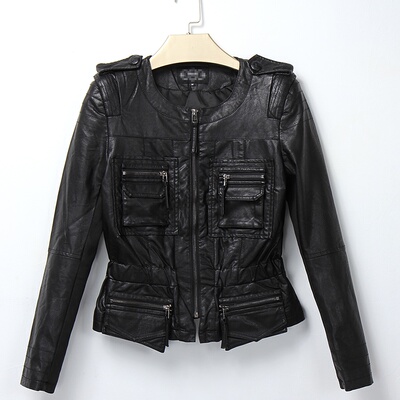 21 mùa thu và mùa đông mới áo khoác da pu của phụ nữ áo khoác ngắn mỏng vừa vặn và mỏng thời trang ấm áp áo khoác phụ nữ đi xe máy phiên bản Hàn Quốc của thủy triều