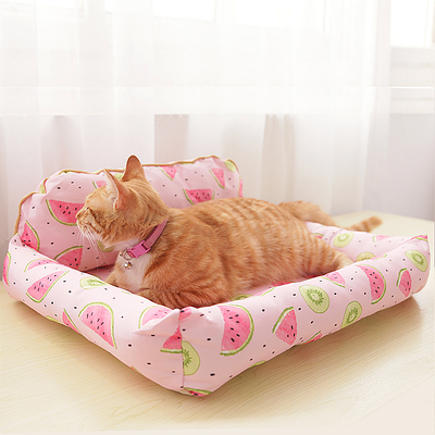 Dưa hấu Four Seasons Ice Silk High Relief Sofa Soft Cat Mat Cat Litter Dog Litter Cat Bed Giường cho mèo Vật nuôi mèo Bộ đồ giường