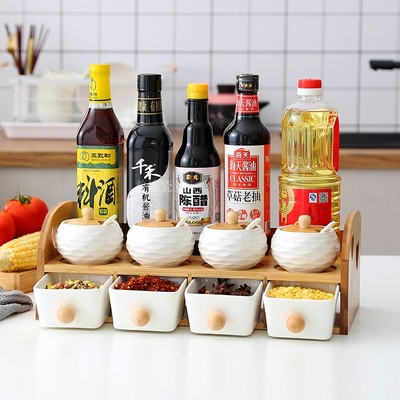 Hộp đựng gia vị gốm sứ sáng tạo bộ đồ dùng nhà bếp hộp đựng gia vị hộp đựng gia vị hộp đựng muối hộp đựng đồ gia đình