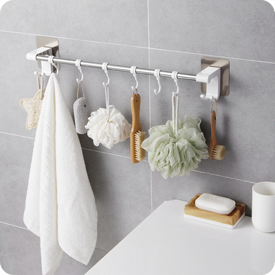 Giá treo khăn tắm không lỗ trong phòng tắm Yousiju móc lưu trữ đồ dùng nhà bếp móc mạnh mẽ viscose thanh treo khăn treo tường