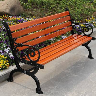 Ghế công viên Ghế dài ngoài trời Vườn giải trí Ghế vuông Ghế gỗ rắn lưng Ghế gang nhôm Bảo quản Ghế dài gỗ