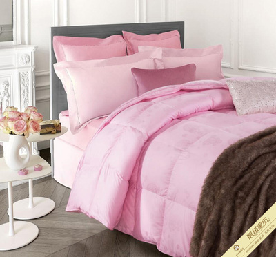 Bộ chăn ga gối đệm cao cấp cotton tinh khiết mật độ cao tiêu chuẩn 95 màu trắng quy trình lót chăn lông ngỗng quy trình chăn ga gối đệm chất lượng cao