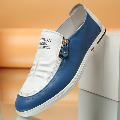 Mùa xuân và mùa hè của nam giới kinh doanh giải trí da bò lớp ngón chân không có dây giày đế mềm da mềm màu trắng giày xu hướng địa phương của nam giới