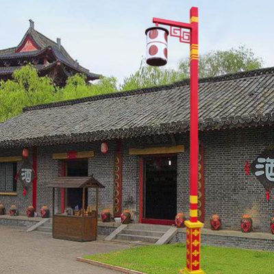 Langlanda Đèn đường ngoài trời Cộng đồng Đèn sân vườn cổ kính Biệt thự Trung Quốc Công viên đèn lồng một đầu cổ đại Công viên đèn trụ một cánh tay