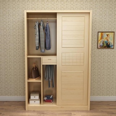 Tất cả gỗ rắn mới cửa trượt cửa trượt cửa trượt tủ quần áo phòng ngủ hiện đại tối giản đồ nội thất lưu trữ cho trẻ em thông tùy chỉnh