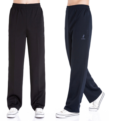 Quần thể thao nam mùa xuân và mùa thu Quần co giãn Quần âu lụa Hàn Quốc cộng với chất béo Thắt lưng cao sâu rộng Quần nam thể thao đàn hồi