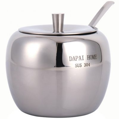 Dapaiwu 304 bồn chứa gia vị bằng thép không gỉ bồn chứa muối đường bồn chứa đồ dùng nhà bếp hộp gia vị đơn