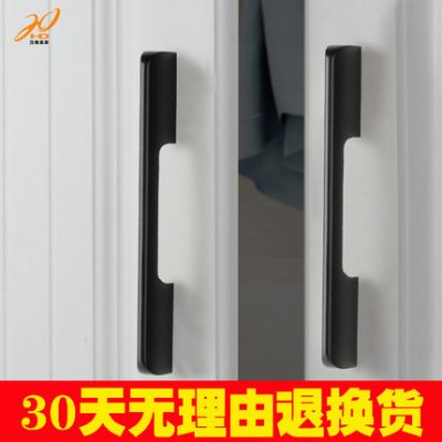 Tay nắm cửa tủ hiện đại tối giản dài một mét siêu dài cửa tủ bếp màu đen tủ rượu ánh sáng tủ quần áo sang trọng tay nắm cửa