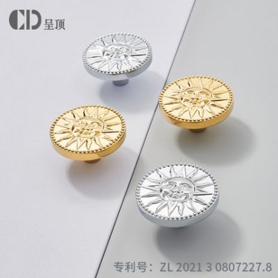 Tay nắm bằng đồng thau một lỗ tủ quần áo tay nắm cửa ngăn kéo tủ đầu giường tối giản hiện đại bàn đầu giường vàng tròn niche ánh sáng sang trọng