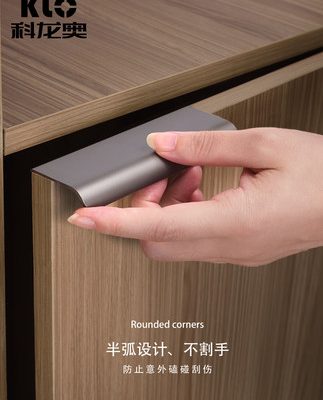 Tay cầm vô hình màu xám đục lỗ miễn phí qua đầu tủ quần áo tối giản nhúng cạnh ngăn kéo tủ kéo dài tay nắm cửa tủ