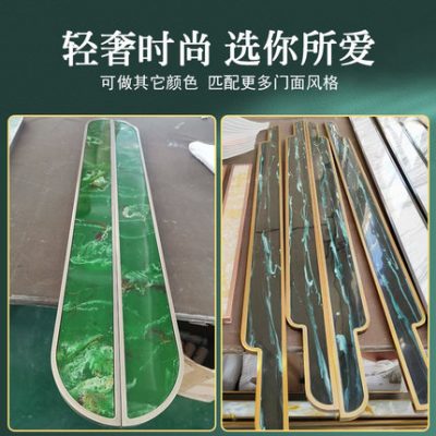 Tay nắm cửa kính mới của Trung Quốc tùy chỉnh sang trọng đẩy kéo bằng đồng vỏ bào ngư ngọc bích tay nắm cửa bằng đá cẩm thạch