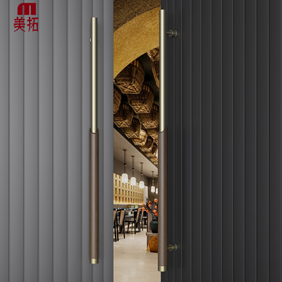 Hiện đại tối giản màu óc chó tay nắm cửa kính đăng nhập tay nắm cửa bằng thép không gỉ tay vịn cửa trượt bằng gỗ