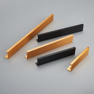 Tay nắm vô hình cửa tủ dài tủ quần áo màu đen hiện đại tối giản tối giản không có cú đấm tủ vàng ngón tay cái ẩn tay nắm cửa