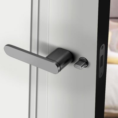 Khóa cửa tối giản trong nhà phòng ngủ sinh thái khóa cửa gỗ màu đen gia đình hiện đại hút từ tính câm tay nắm cửa phòng khóa cửa