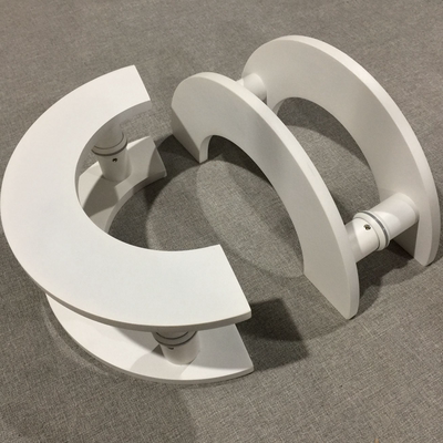 Tay nắm cửa đơn giản tay nắm cửa kính trắng bán nguyệt tay nắm cửa khách sạn màu đen Tay vịn cửa gỗ cửa hàng quần áo tay nắm cửa