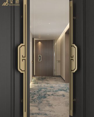 Tay nắm cửa kính Trung Quốc khách sạn phòng riêng bằng đồng không gian rắn bằng nhôm khắc phòng hội nghị đẩy kéo tay nắm cửa gỗ rắn