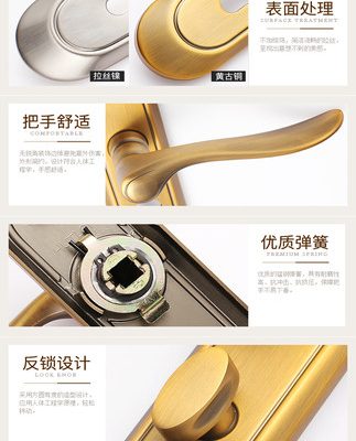 Huitailong khóa cửa khóa cửa phòng ngủ đa năng chống trộm tay nắm cửa nhà vệ sinh phòng tắm khóa cửa gỗ