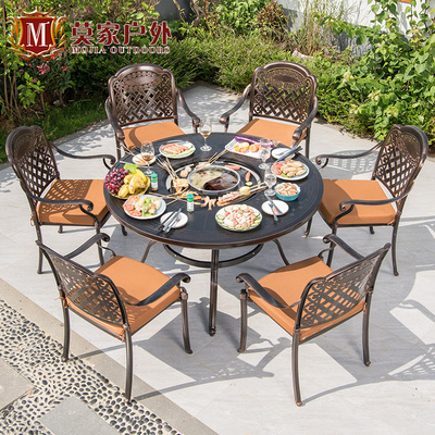 Lò nướng điện không khói phong cách Hàn Quốc bàn ghế nướng ngoài trời sân vườn nhà vườn lẩu đa năng tích hợp nướng