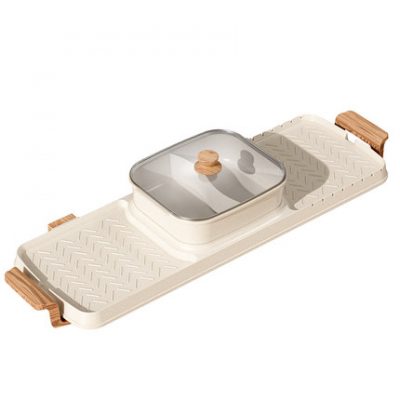 Gia dụng Lẩu nướng kiểu Hàn Quốc Nồi tất cả trong một Máy nướng đa năng Chảo trong nhà Bếp chảo nướng không khói shabu-shabu Chảo nướng điện 421