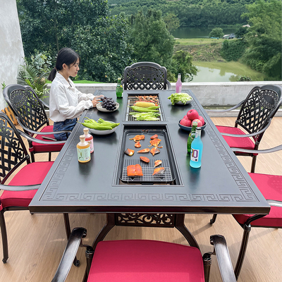 Bàn nướng ngoài trời Bàn nướng thịt nướng giá đỡ đồ nướng gia đình bếp nướng điện không khói bếp nướng sân vườn Bàn ghế thịt nướng thương mại