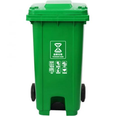 Thùng rác có chân 240l có bánh xe và nắp Hộp vệ sinh ngoài trời thương mại ngoài trời bếp công cộng lớn