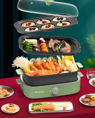 Lò nướng thịt gia dụng Lò nướng điện không khói Lò nướng lẩu nướng một miếng đa năng chảo nướng điện chảo nướng lẩu cá lò nướng