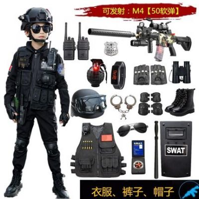 Trẻ em lực lượng đặc biệt đồ chơi súng phù hợp với cậu bé mô phỏng ngoài trời cs quần áo cảnh sát đặc biệt mùa hè thiết bị đồ chơi cảnh sát nhỏ