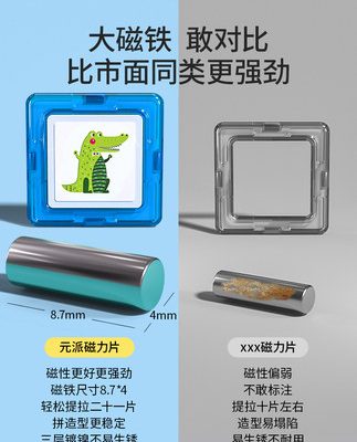 Từ tính mảnh nam châm giáo dục trẻ em đa dạng câu đố bổ sung cho bé từ tính mạnh mẽ đá dán sắt đá lắp ráp khối xây dựng thanh đồ chơi