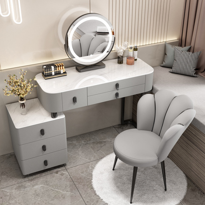 Tất cả các bàn trang điểm bằng đá phiến gỗ cứng màu sáng sang trọng hiện đại tối giản bàn trang điểm cao cấp phòng ngủ căn hộ nhỏ tủ lưu trữ một