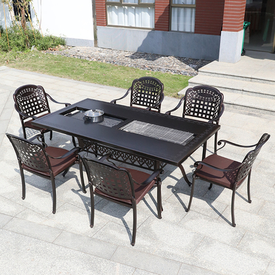 Duxuan ngoài trời giải trí bàn ghế nướng sân trong nhà biệt thự ngoài trời sân vườn đa chức năng lò nướng điện bàn ghế kết hợp