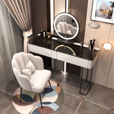 Bàn trang điểm kính gương trang điểm phòng ngủ bàn trang điểm hiện đại tối giản bàn trang điểm một bàn trang điểm nhẹ sang trọng cao cấp màu đỏ thuần