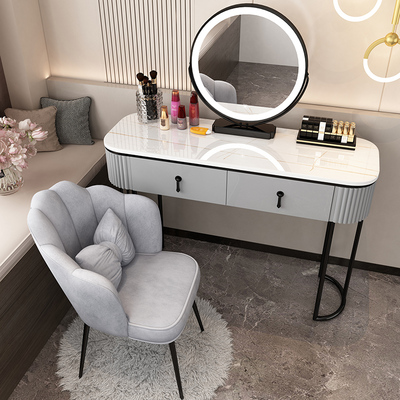 Bàn trang điểm sang trọng nhẹ phòng ngủ bàn trang điểm đơn giản hiện đại lưới bàn trang điểm đỏ gió sơn căn hộ nhỏ đơn giản 02