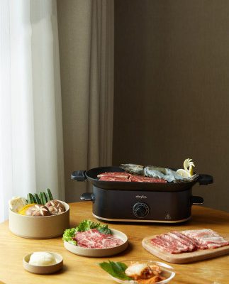 olayks xuất khẩu nguyên bản kiểu Nhật Bản Lò nướng điện mini gia dụng nướng không khói Chảo nướng điện nhỏ đa chức năng