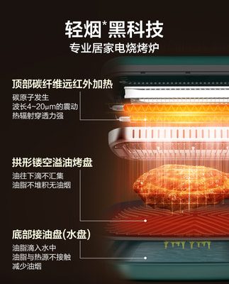 Máy nướng thịt nướng Supor bếp nướng điện gia dụng Máy nướng điện cơ điện máy xiên que nướng không khói bếp nướng trong nhà