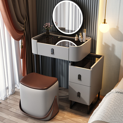 Bàn trang điểm mini hiện đại sang trọng nhẹ nhàng phòng ngủ chính phòng ngủ 2022 mới căn hộ nhỏ bàn trang điểm tủ lưu trữ một