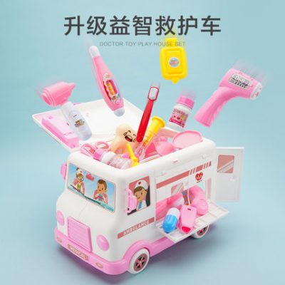 Bệnh viện nhi khoa Xe cứu thương Bác sĩ Đồ chơi Cô gái nhỏ Bộ đồ chơi Nhà chơi Hộp dụng cụ y tế