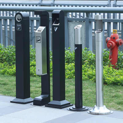 Gạt tàn thuốc lá từ sàn đến trần ngoài trời cột lớn tro bằng thép không gỉ cột dập lửa thẳng đứng tàn thuốc lá thùng rác thùng rác thu gom tàn thuốc