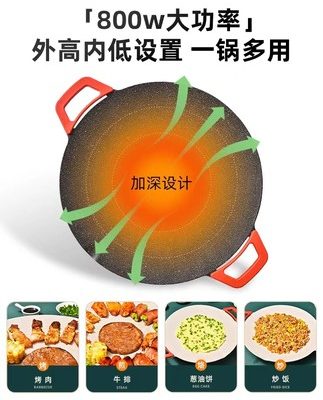 Bếp nướng điện hiện đại Hàn Quốc bếp nướng tại nhà Máy xiên đá Maifan nồi chống dính Nồi nướng đa năng đĩa nướng