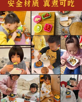 Mini nhà bếp nhỏ thực sự nấu ăn trọn bộ nấu ăn dụng cụ nhà bếp nhỏ phiên bản thực net quạt màu đỏ cô gái đồ chơi trẻ em