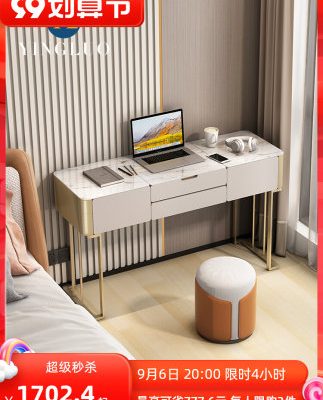 Bàn trang điểm phong cách Ý tích hợp ánh sáng hiện đại tối giản sang trọng phòng ngủ cao cấp căn hộ nhỏ chung cư nhỏ net bàn trang điểm gương lật màu đỏ