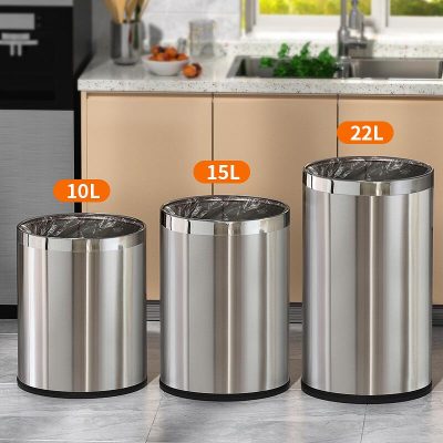 thùng rác inox 304 gia đình phòng khách toilet nhà bếp công suất lớn văn phòng khách sạn lớn